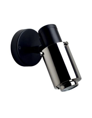 DCW Editions Biny Spot LED Væg- og loftlampe Ø: 6,5 cm - Sort/Nikkel