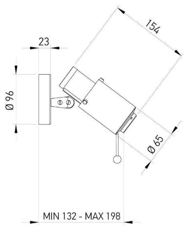 DCW Editions Biny Spot LED Væg- og loftlampe m. Afbryder og Arm Ø: 6,5 cm - Sort/Guld