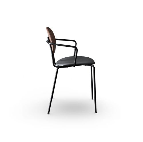 Sibast Furniture Piet Hein Chair w. Armrest SH: 45 cm - Walnut/Cognac Dunes Leather