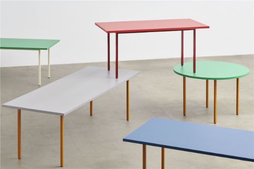 HAY Two Colour Table Ø: 105 cm - Ochre Powder/Green Mint