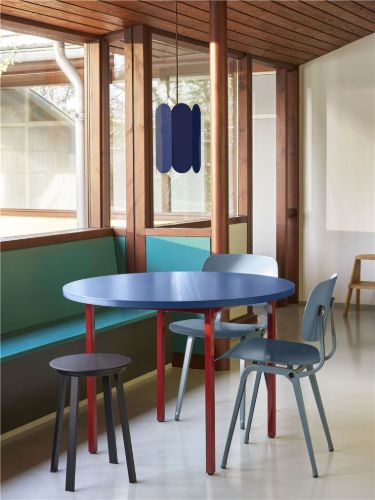 HAY Two Colour Table Ø: 105 cm - Maroon Red Powder/Red