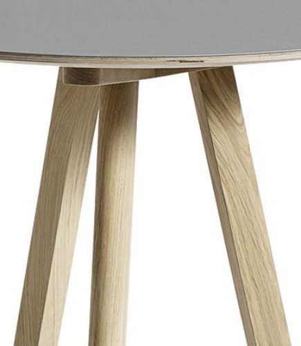 HAY CPH 20 Round Table Ø: 70 cm - Lacquered Solid Oak/Grey Linoleum