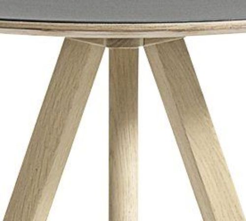 HAY CPH 20 Round Table Ø: 50 cm - Lacquered Solid Oak/Grey Linoleum