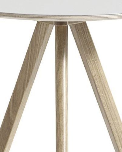 HAY CPH 20 Round Table Ø: 50 cm - Lacquered Solid Oak/Off White Linoleum