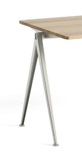 HAY Pyramide Table 01 140x75 cm - Beige Powder Coated Steel/Matt Lacquered Oak