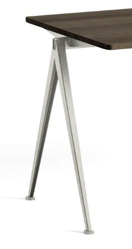 HAY Pyramide Table 01 140x75 cm - Beige Powder Coated Steel/Smoked Oak