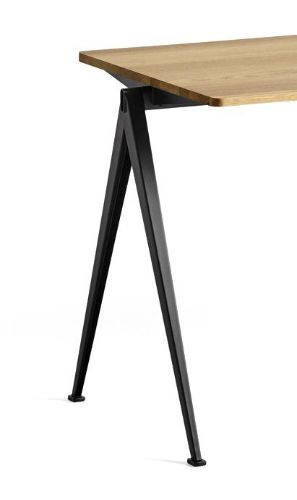 HAY Pyramide Table 01 140x65 cm - Black Powder Coated Steel/Clear Lacquered Oak