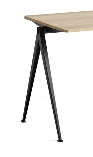 HAY Pyramide Table 01 140x65 cm - Black Powder Coated Steel/Matt Lacquered Oak