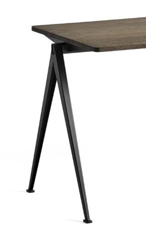 HAY Pyramide Table 01 140x65 cm - Black Powder Coated Steel/Smoked Oak
