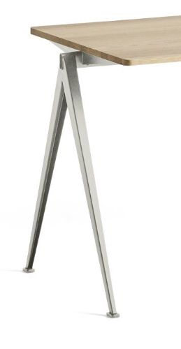 HAY Pyramide Table 01 140x65 cm - Beige Powder Coated Steel/Matt Lacquered Oak