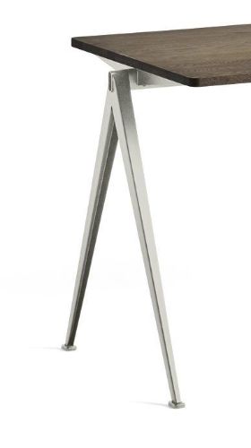 HAY Pyramide Table 01 140x65 cm - Beige Powder Coated Steel/Matt Lacquered Oak