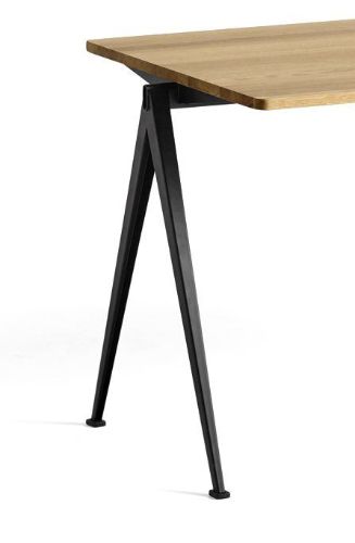 HAY Pyramide Table 01 140x75 cm - Black Powder Coated Steel/Clear Lacquered Oak