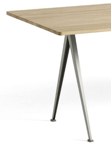 HAY Pyramide Table 02 190x85 cm - Beige Powder Coated Steel/Matt lacquered Oak