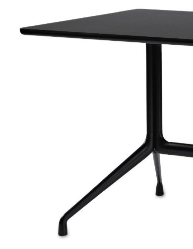 HAY AAT10 Table 180x105x74 cm - Black Powder Coated Aluminium/Black Linoleum