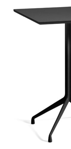 HAY AAT15 Table 80x80 cm - Black Powder Coated Aluminium/Black Linoleum