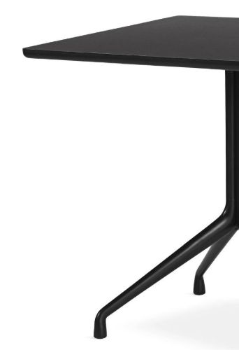 HAY AAT15 Table 80x80 cm - Black Powder Coated Aluminium/Black Linoleum