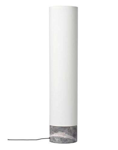 GUBI Unbound Gulvlampe H: 80 cm Medium - White Linnen/Grey Marble