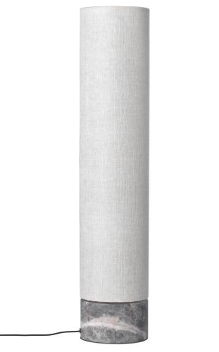 GUBI Unbound Gulvlampe H: 80 cm Medium - Natural Canvas/Grey Marble