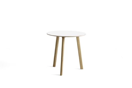 HAY CPH Deux 220 Table Ø: 75 cm - Lacquered Solid Oak/Pearl White Laminate