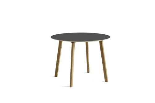 HAY CPH Deux 220 Table Ø: 98 cm - Lacquered Solid Oak/Stone Grey Laminate