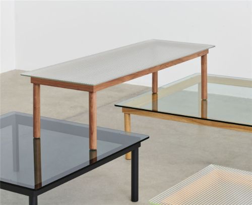 HAY Kofi Table 60x60 cm - Black Solid Oak / Clear Glass
