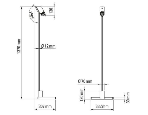 DCW Editions Vision 20/20 Gulvlampe H: 137 cm - Sort