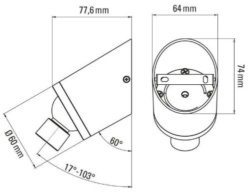 DCW Editions Vision 20/20 Væglampe H: 7,76 cm - Sort