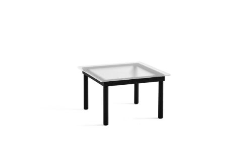 HAY Kofi Table 60x60 cm - Black Solid Oak / Clear Reeded Glass