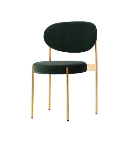 Verpan Series 430 Chair SH: 47 cm - Harald 982 Green/Messing