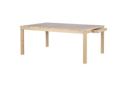 Haslev Klassik 6B Sofabord m. Skuffe 85x130 cm - Hvidolieret Eg
