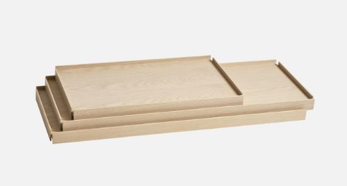 Woud Tray Shelf Low H: 81 cm - White Pigmented Oak