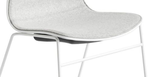 HAY AAC 08 About A Chair Front Upholstery SH: 46 cm - White Powder Coated Steel/White/Divina 120