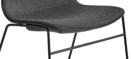HAY AAC 08 About A Chair Front Upholstery SH: 46 cm - Black Powder Coated Steel/Black/Remix 173