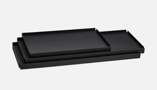 Woud Tray Shelf High H: 201 cm - Black Painted Oak