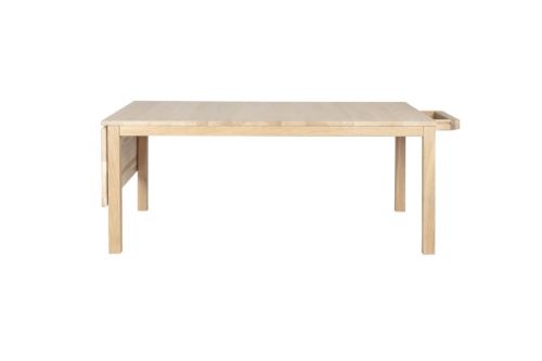 Haslev Klassik 6C Klapbord m. Skuffe 85x130 cm - Hvidolieret Eg