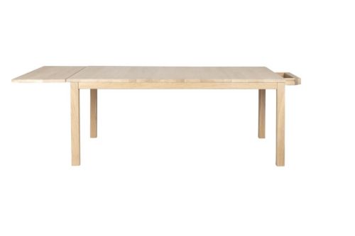 Haslev Klassik 6C Klapbord m. Skuffe 85x130 cm - Hvidolieret Eg