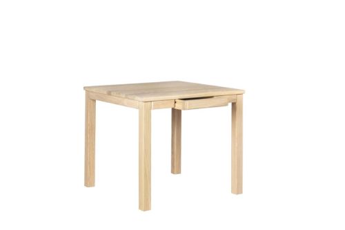 Haslev Klassik 5C Klapbord m. Skuffe 85x85 cm - Hvidolieret Eg