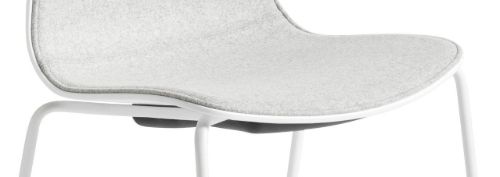 HAY AAC 16 About A Chair Front Upholstery SH: 46 cm - White Powder Coated Steel/White/Divina Melange 120