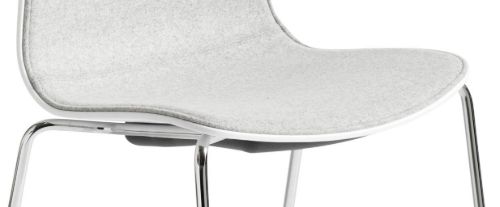 HAY AAC 16 About A Chair Front Upholstery SH: 46 cm - Chromed Steel/White/Divina Melange 120