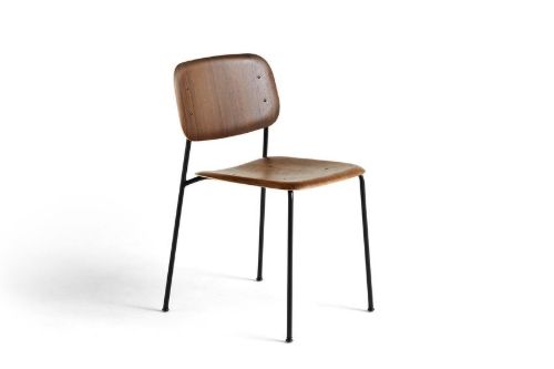 HAY Soft Edge 10 Chair w. Standard Gliders SH: 47,5 cm - Smoked Oak/Black Powder Coated Steel