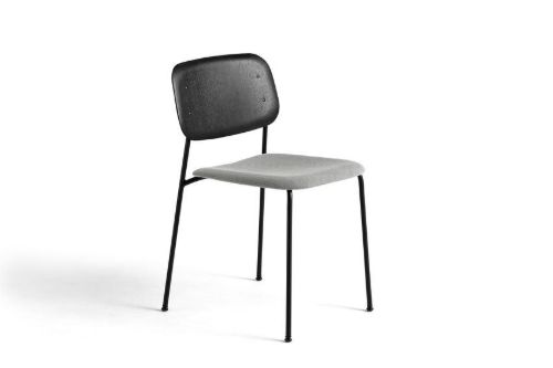 HAY Soft Edge 10 Chair w. Seat Upholstery SH: 47,5 cm - Steelcut Trio 124/Black Stained/Black Powder Coated Steel