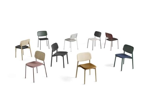 HAY Soft Edge 10 Chair w. Seat Upholstery SH: 47,5 cm - Remix 973/Dusty Green Stained/Black Powder Coated Steel