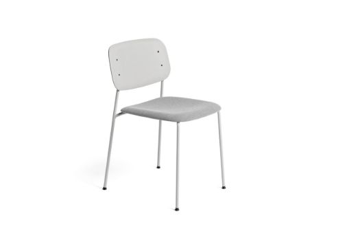 HAY Soft Edge 10 Chair w. Seat Upholstery SH: 47,5 cm - Steelcut Trio 133/Soft Grey Stained/Soft Grey Powder Coated Steel