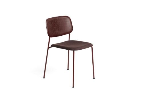 HAY Soft Edge 10 Chair w. Seat Upholstery SH: 47,5 cm - Remix 373/Fall Red Lacquered/Fall Red Powder Coated Steel