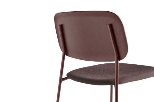 HAY Soft Edge 10 Chair w. Seat Upholstery SH: 47,5 cm - Remix 373/Fall Red Lacquered/Fall Red Powder Coated Steel