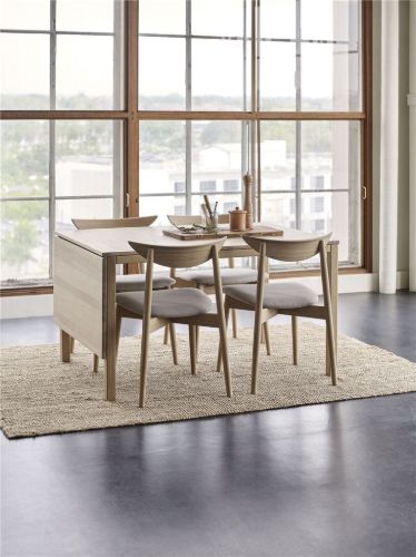 Haslev Klassik 6D Spisebord m. 1 Klap 85x130 cm - Hvidolieret Eg