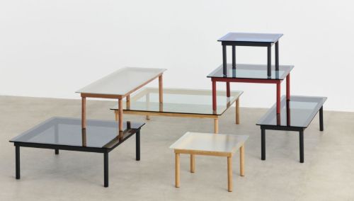 HAY Kofi Table 80x80 cm - Black Solid Oak / Grey Tinted Glass
