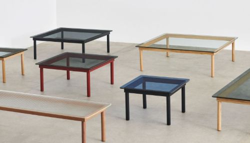 HAY Kofi Table 100x100 cm - Solid Oak / Clear Glass