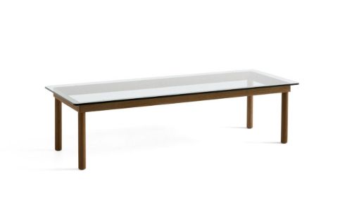 HAY Kofi Table 140x50 cm - Solid Walnut / Grey Tinted Glass