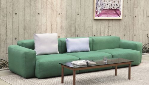 HAY Kofi Table 140x50 cm - Solid Walnut / Grey Tinted Glass